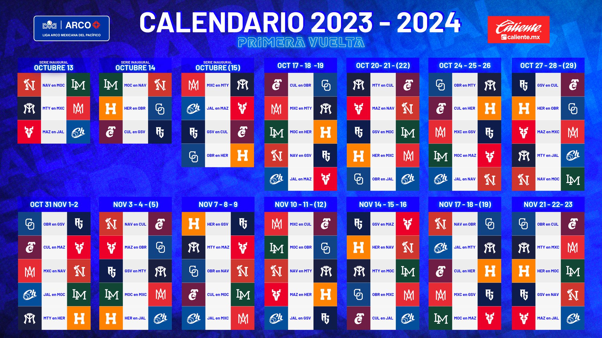 Listo el calendario oficial de la temporada 20232024 presentada por